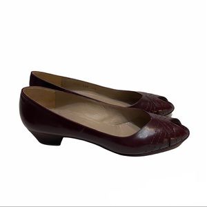 Bruno Magli Vintage Burgandy Peep Toe Heels